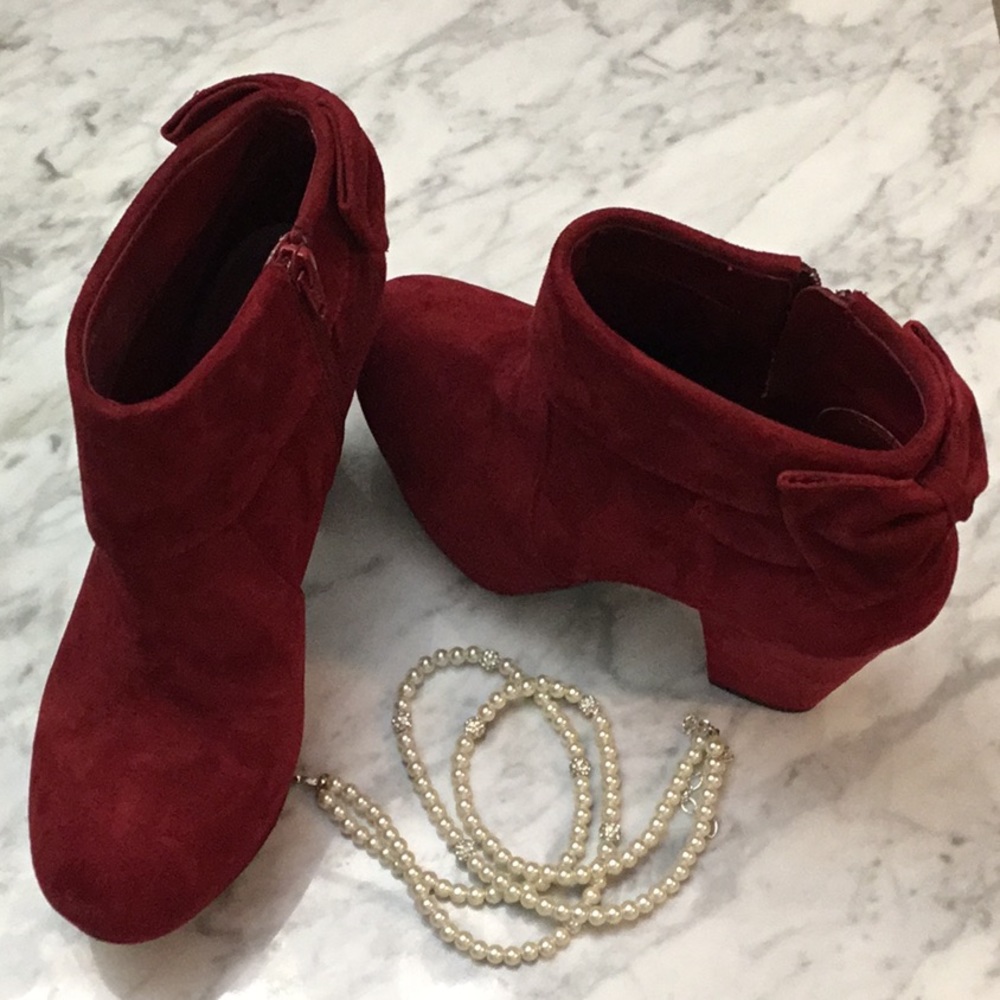 CLASSY Gianni Bini red platform booties, size 7.5 - Picture 6 of 8